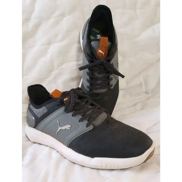 PUMA IGNITE Elevate Golf Shoes Men's Size 8.5 Black Grey 376077-07 Waterproof - Picture 1 of 12